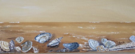 Schelpen, olieverf, 2021